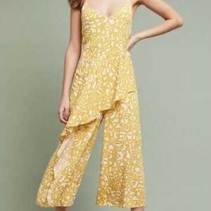 Anthropologie | Maeve Patterned Romper | Yellow/White | 4